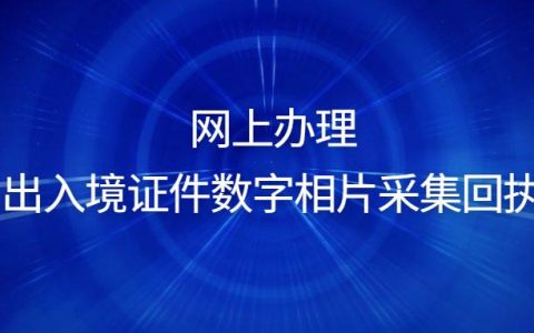 网上办理出入境证件数字相片采集回执