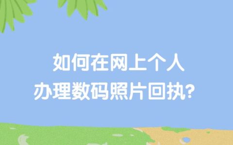 如何在网上个人办理数码照片回执？