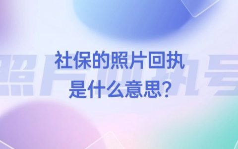 社保的照片回执是什么意思？