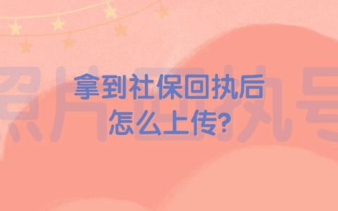 拿到社保回执后怎么上传？