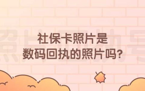 社保卡照片是数码回执的照片吗？