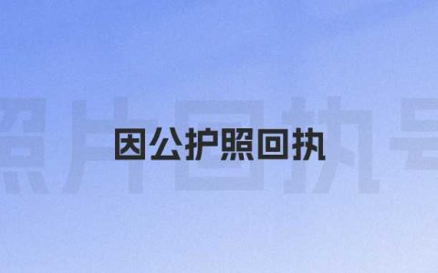 因公护照回执怎么办理？