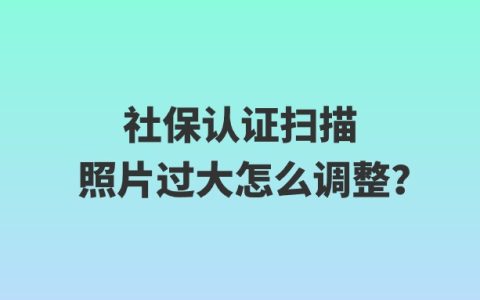 社保认证扫描照片过大怎么调整？