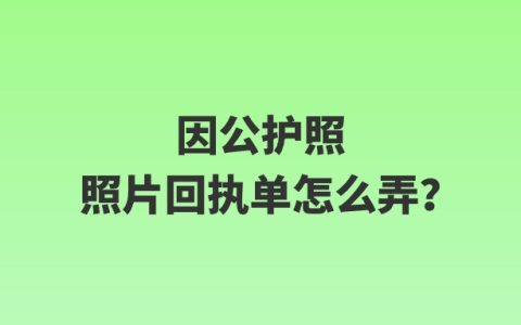 因公护照照片回执单怎么弄？