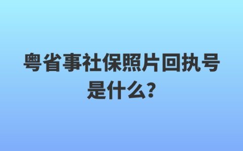 粤省事社保照片回执号是什么？