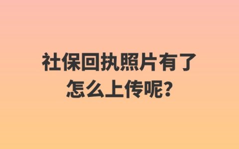 社保回执照片有了怎么上传呢？